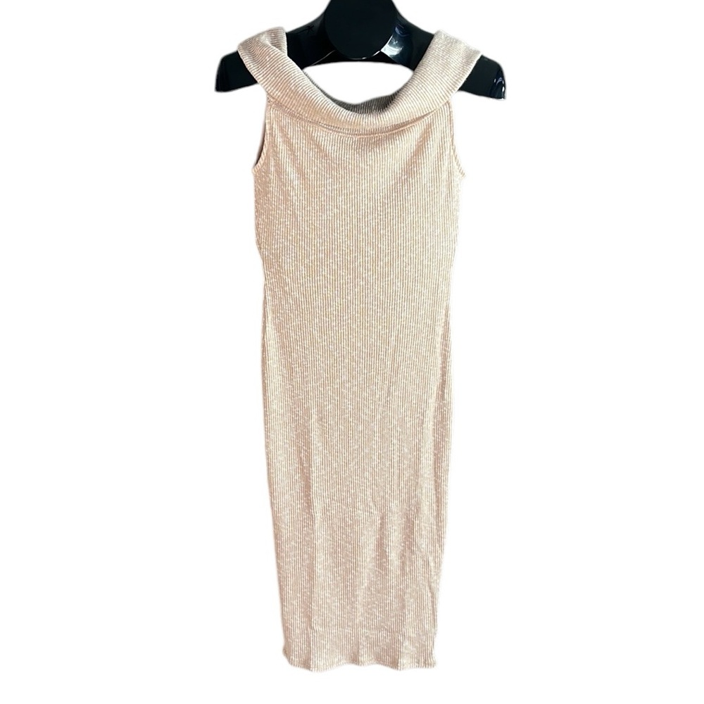 Surely Mine ribbed off shoulder midi dress